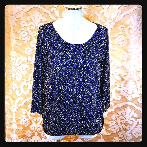 Michael Kors crew neck blouse shirt purple black S
